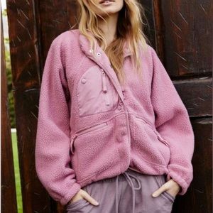 Free People Hit The Slopes Fleece Jacket, Dried Rose